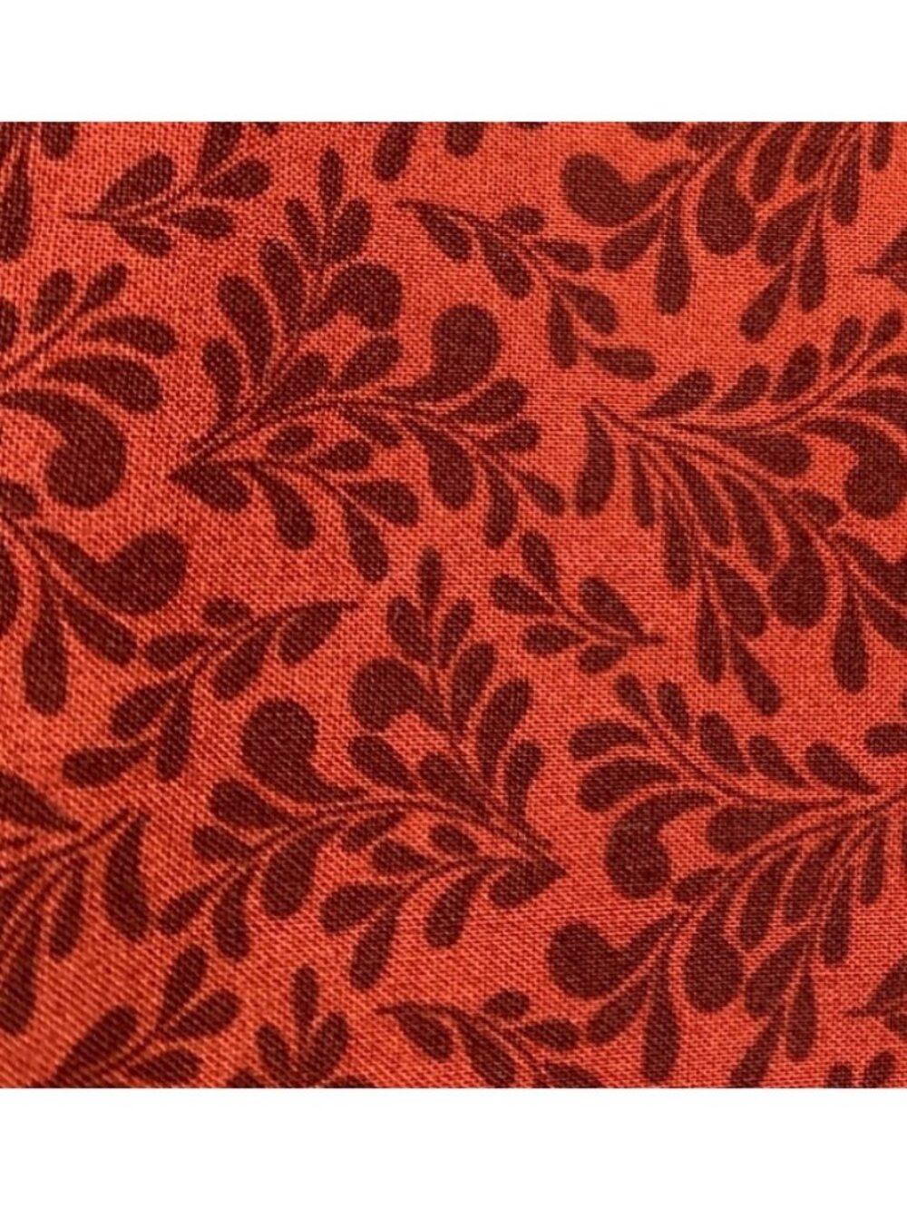 Fraktur Fancy Cotton Red Brown Floral Fabric 1/2 yard x 44" Schwenkfelder Librar